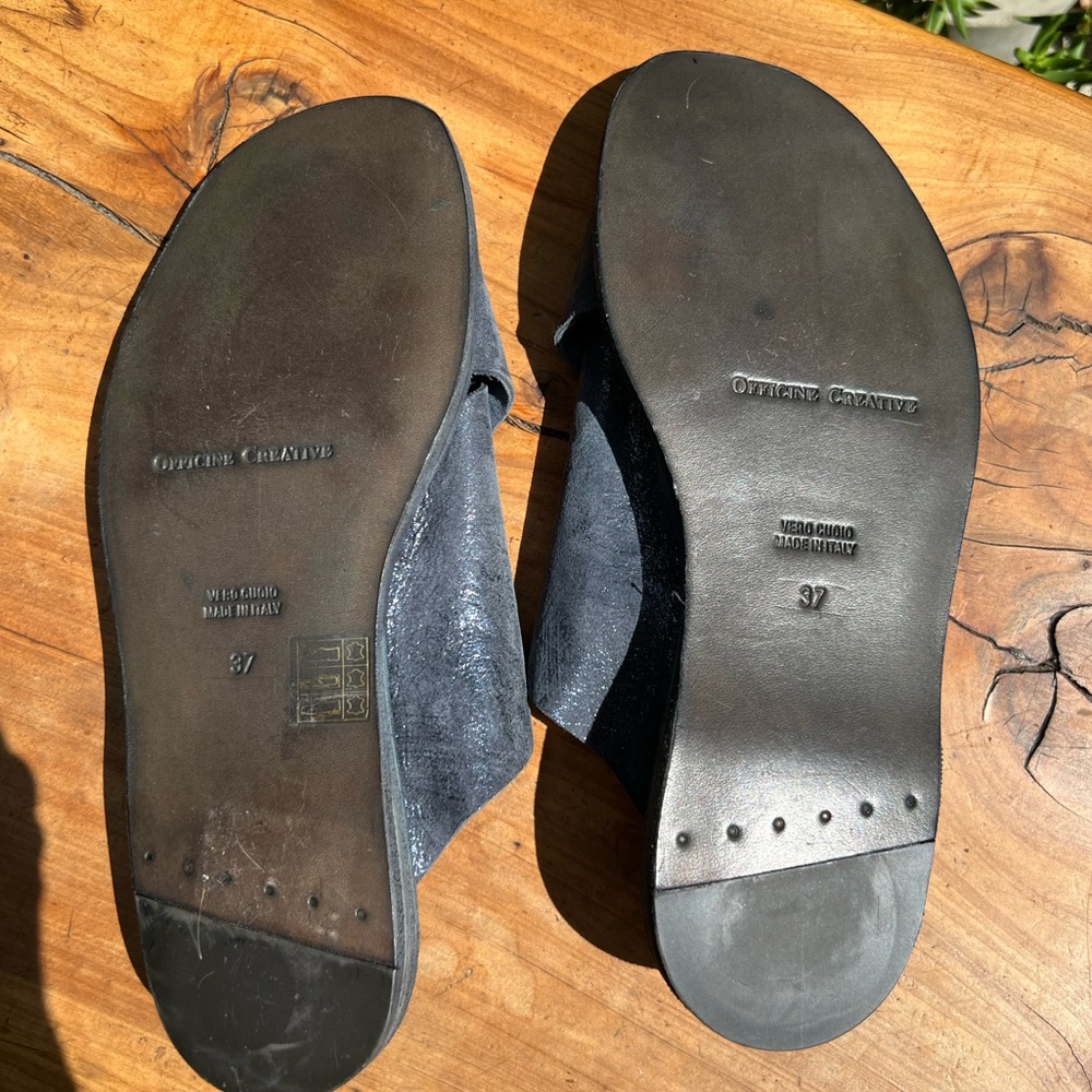 Officine Official Italian Leather Criss Cross Slide Sandals 37 - Picture 11 of 11